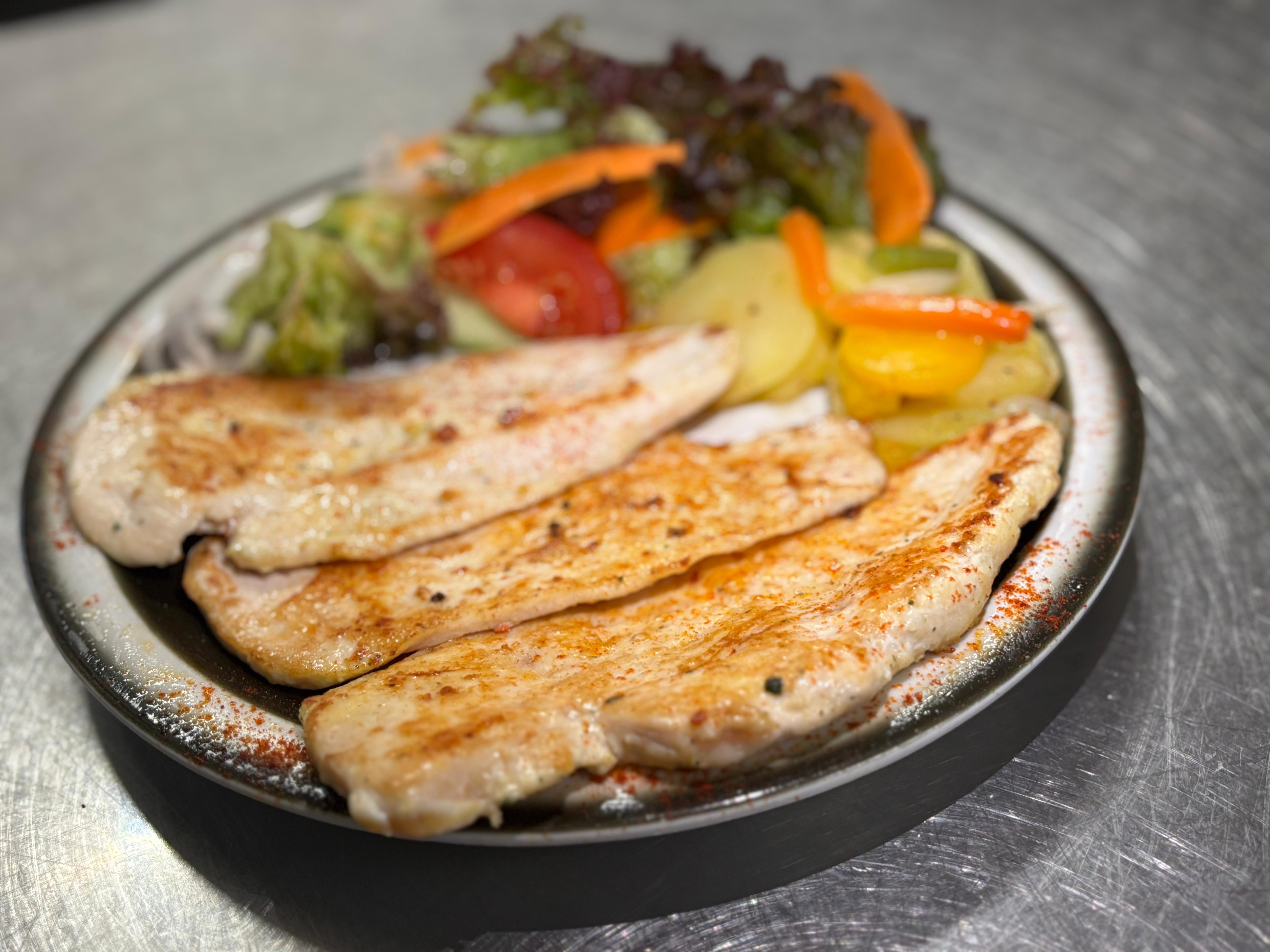 Poulet Fleisch vom Grill