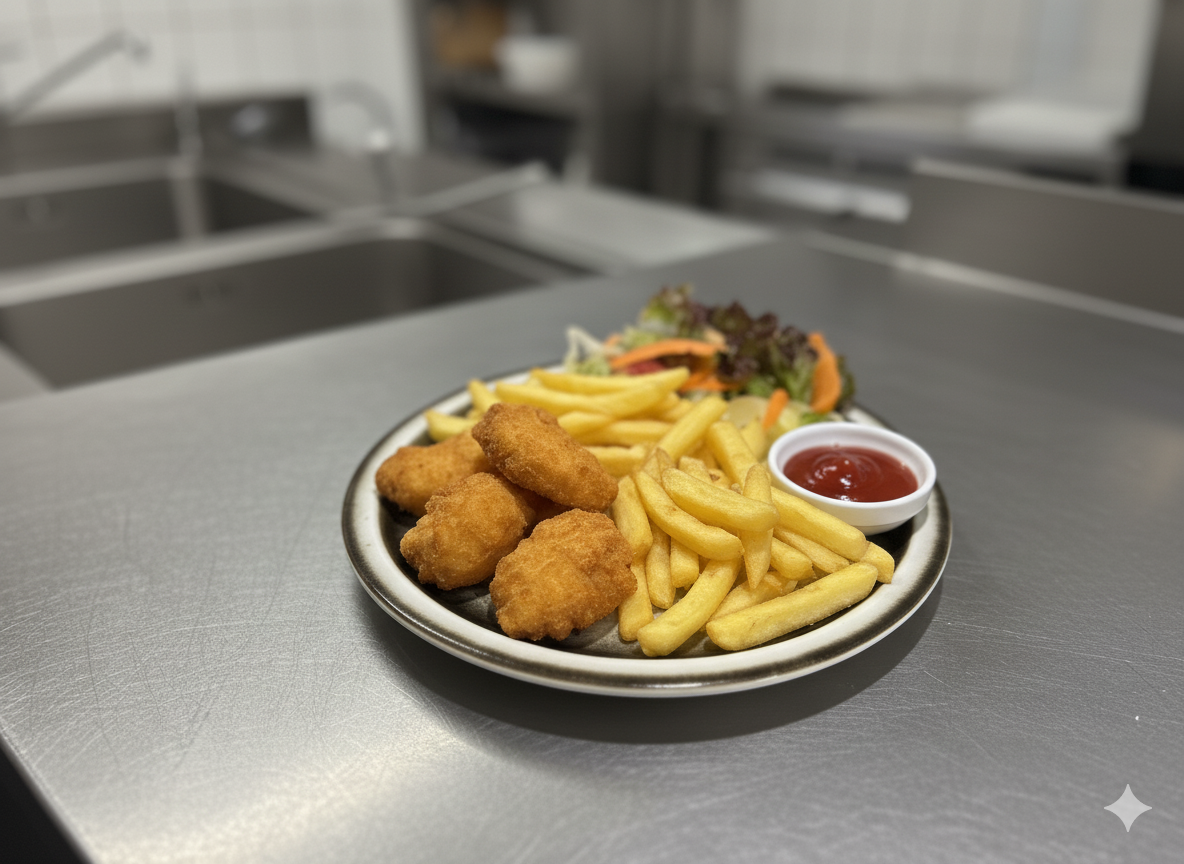 Chicken Nuggets und Pommes