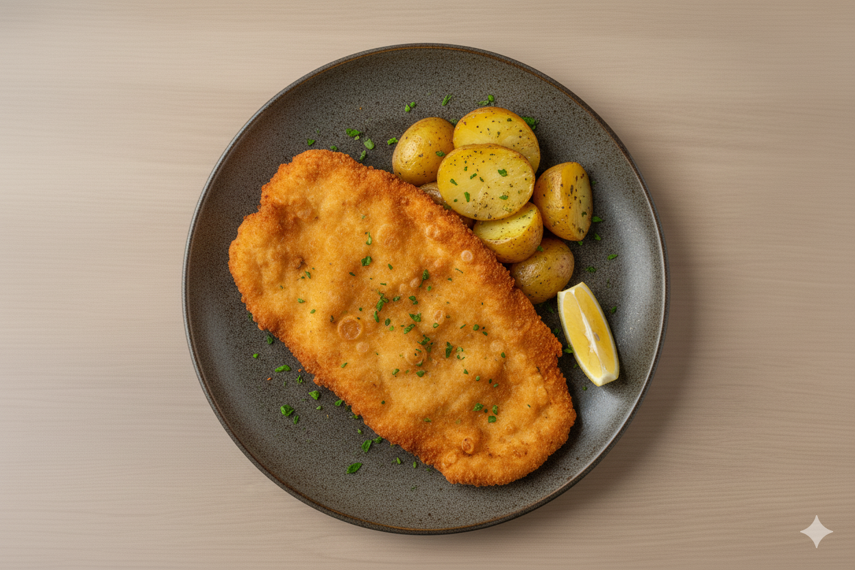 Poulet Schnitzel mit Potatoes